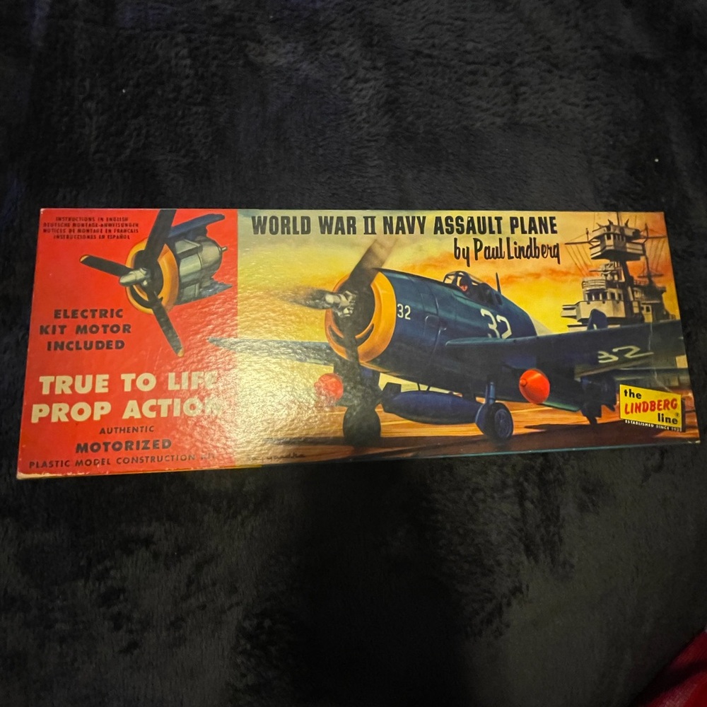 World War II Navy Assault Plane Model Kit by Lindberg - Navy Blue & Orange
